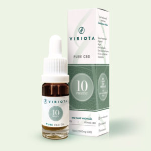 Product photo VIBIOTA Bio "Pure CBD" Oil 10%, pure CBD crystals, (with MCT and hemp seed oil mixture) in 10ml bottle
