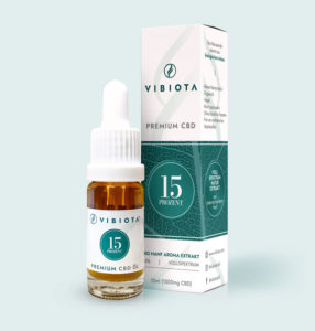 Product photo VIBIOTA Bio Premium CBD Oil 15%, full spectrum (with MCT oil) in 10ml bottle