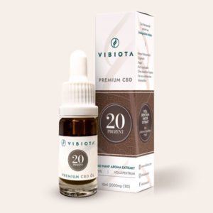 Product photo VIBIOTA Bio Premium CBD Oil 20%, full spectrum (with hemp seed oil) in 10ml bottle