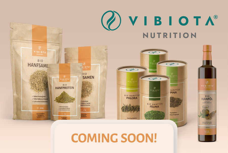 Vibiota Nutrition - Hanf Lebensmittel - Coming soon!